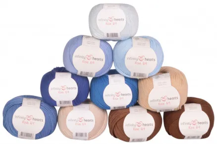 Infinity Hearts Rose 8/4 Yarn Pack 16 Brown and Blue Shades - 10 pcs - Yarn Pack 16 Brown and Blue Shades