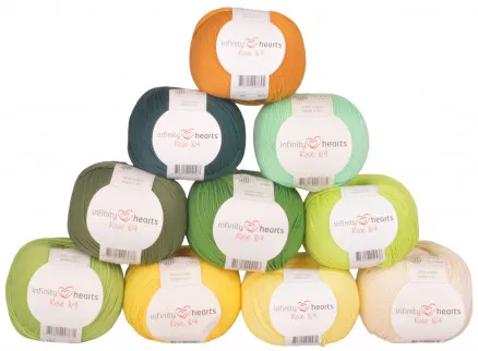 Infinity Hearts Rose 8/4 Yarn Pack 19 Green and Yellow Shades - 10 pcs - Green and Yellow Shades