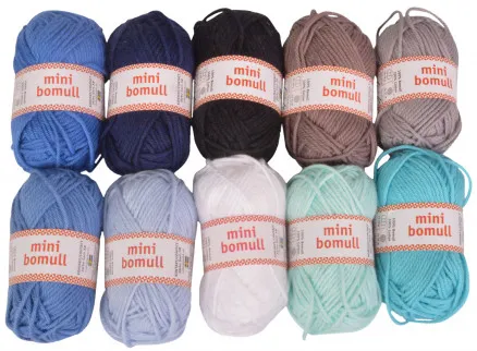 Järbo Minibomull Yarn Pack 09 Blue and Grey Shades 10g - 10 pcs - Järbo Minibomull Yarn Pack 09 Blue and Grey Shades