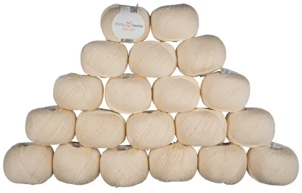 Infinity Hearts Rose 8/4 Yarn Pack Unicolor 172 Natural - 20 pcs - Infinity Hearts Rose 8/4 Yarn Pack Unicolor 172 Natural - 20 pcs