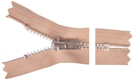YKK Zip Aluminium 15cm 4mm Sand