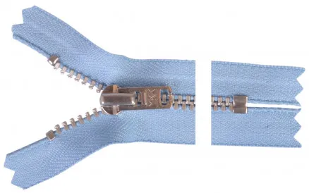 YKK Zip Aluminium 15cm 4mm Light Blue