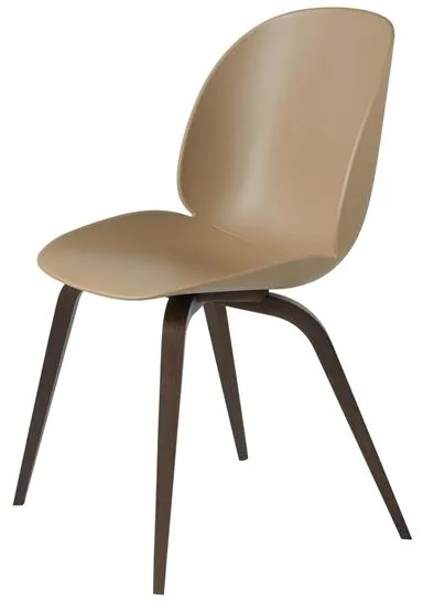 GUBI Beetle Dining Chair Wooden Base Smoked Oak Matt/Pebble Brown