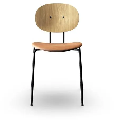 Sibast Furniture Piet Hein Dining Chair Black in Oak and Cognac-Coloured Leather