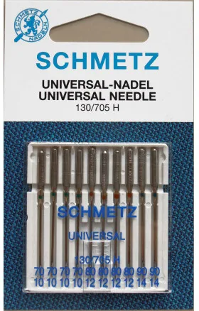 Schmetz Sewing Machine Needles Universal 130/705H Size 70-90 - 10 pcs