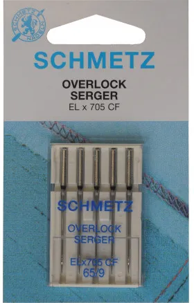 Schmetz Overlock Sewing Machine Needles ELx705 CF Size 80-90 - 5 pcs